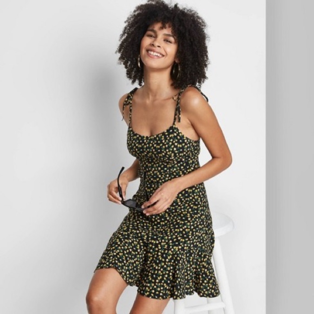 TARGET Wild Fable Tie Strap Drop Hem Floral Dress